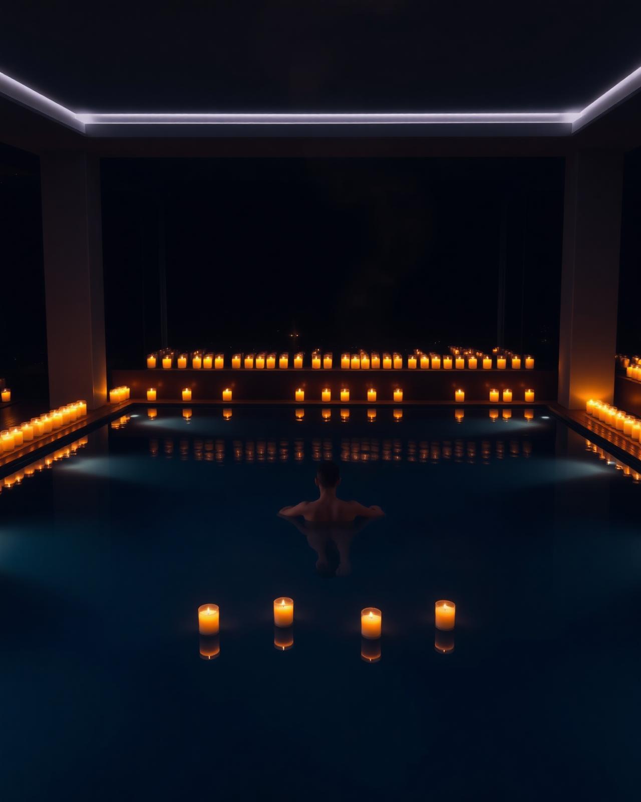 Candlelit private pool at Sea Dragons